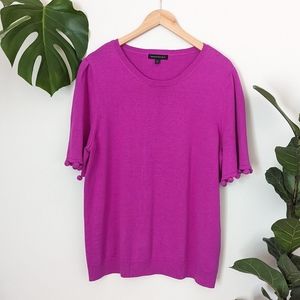 Banana Republic | Pom Pom Tee Sweater Bright Magenta